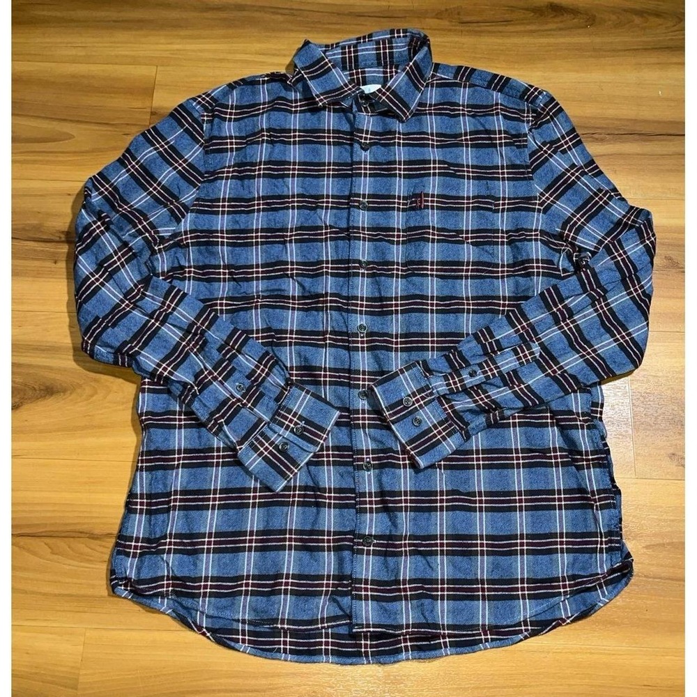 Mens Johnnie-O Hangin' Out Plaid Flannel Pocket Button Down Long Sleeve Shirt